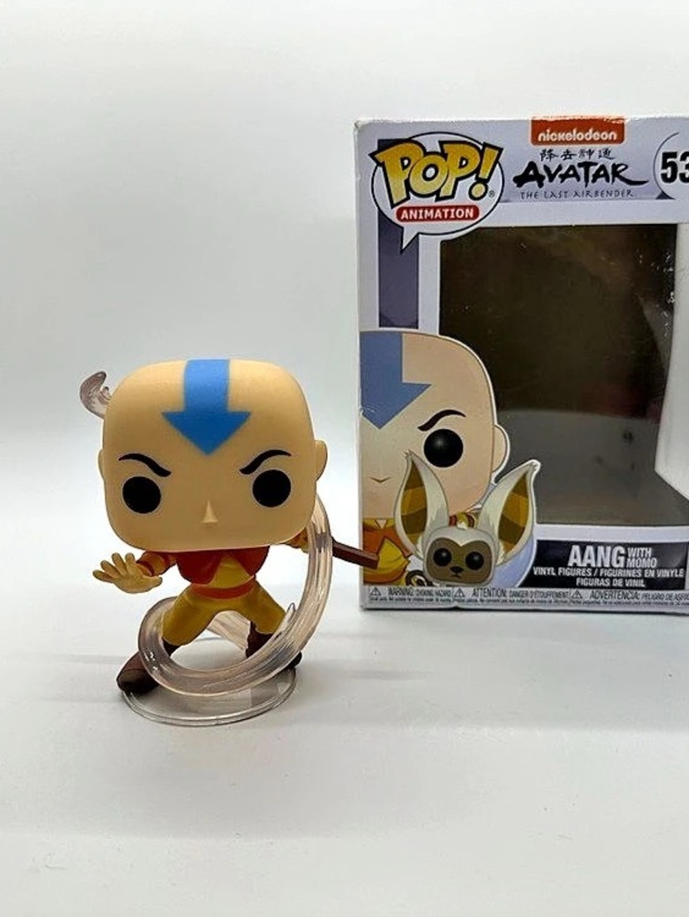 Funko Aang, NO Momo #534 Figure Yellow & Blue